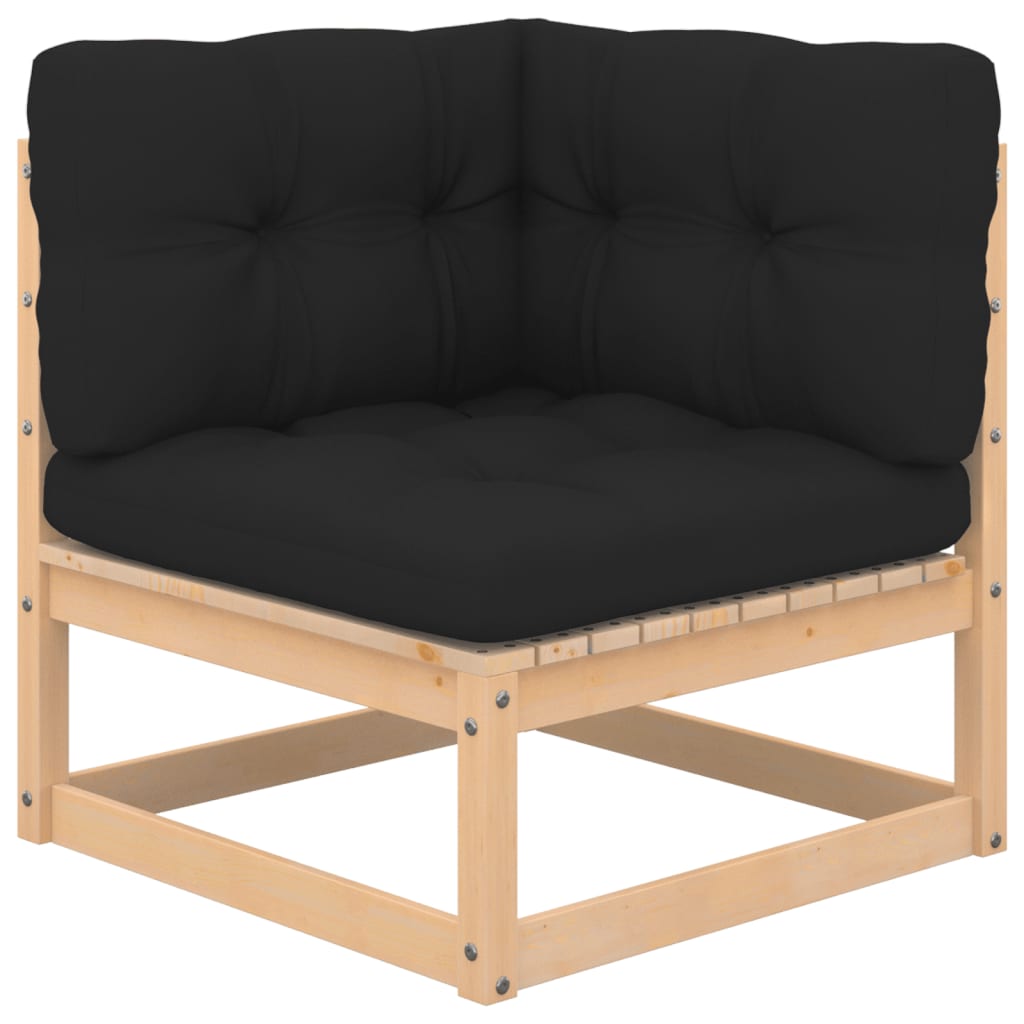 5-tlg. Garten-Lounge-Set mit Kissen Kiefer Massivholz